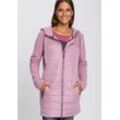 Langjacke KANGAROOS Gr. 46, lila (mauve (steppjacke aus nachhaltigem material)), Damen, Obermaterial: 100% Polyester. Futter: 100% Polyester. Ärmel: 100% Polyester. Wattierung: 100% Polyester, unifarben, kontrastfarbene Details, Jacken, leichter Webstoff, figurbetonter Schnitt, mit Kapuze