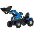 Tretfahrzeug ROLLY TOYS "New Holland", blau, Tretfahrzeuge, Kinder, Kunststoff Kindertraktor mit Lader