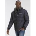 Steppjacke DELMAO, Herren, Gr. S (44/46), blau (dunkelblau), Web, Obermaterial: 100% Polyester. Futter: 100% Polyester. Einsatz: 100% Polyester. Wattierung: 100% Polyester. Bündchen: 95% Polyester, 5% Elasthan, kontrastfarbene Details, casual, normal, Langarm Rippstrickbündchen, Jacken, für Übergang und kalte Tage, mit Fütterung, wasserabweisend