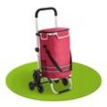 Juskys 3in1 Einkaufstrolley für Treppen - 56 L, modern & klappbar - Treppensteiger Trolley Rot