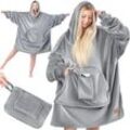 KESSER® Hoodie Decke Kuscheldecke mit Ärmeln Deckenpullover Vielseitig Tragbare Decke zum Anziehen für Damen & Herren, Sweatshirt Warm Kuschelpullover Erwachsene weich Ärmeldecke Oversize