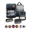 Rucksack Smarty Plus Premium Schulranzen Set 5-teile Black Grey Tasche