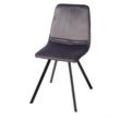 riess-ambiente Stuhl AMSTERDAM CHAIR - Retro dunkelgrau Samt Designklassiker Metallbeine