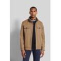 Blouson BUGATTI, Herren, Gr. 52, grau (taupe), 67% Baumwolle, 28% Polyamid, 5% Elasthan, casual, regular fit, Langarm Manschette, Jacken, mit aufgesetzter Brusttasche