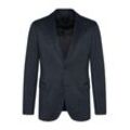 Sakko BUGATTI Gr. 48, blau (marine), Herren, 95% Polyester, 5% Elasthan, unifarben, Sakkos, mit feiner Struktur