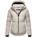 Steppjacke NAVAHOO "Lachperle XIV", Damen, Gr. L (40), grau (hellgrau), Obermaterial: 100% Polyester (recycelt), Futter: 100% Polyester (recycelt), Ärmelfutter: 100% Polyester (recycelt), Wattierung: 100% Polyester (recycelt), Basic, figurumspielend hüftbedeckend, hoch geschlossener Ausschnitt, Langarm Ärmel ohne Ärmelschlitz Rippbündchen, Jacken, Kurze gesteppte Damen Winterjacke mit hohem Kragen