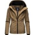 Outdoorjacke MARIKOO "Erdbeere" Gr. L (40), grau (taupe) Damen Jacken sportliche Funktionsjacke mit Kapuze