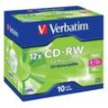 1x10 Verbatim CD-RW 80 / 700MB 8x - 12x Speed, Jewel Case