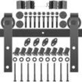 Schiebetürsystem 335cm Schiebetürbeschlag Kohlenstoffstahl Laufschienen Set 150kg Traglast Türführung passend für Türbreite von 167cm Beschläge für