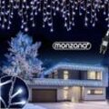 Monzana® LED-Lichterkette Regen Innen Außen Warmweiß Kaltweiß Lichternetz Lichtervorhang Beleuchtung Außen Innen Weihnachten Weihnachtsdeko