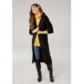 Longstrickjacke LAURA SCOTT, Damen, Gr. 32/34, schwarz (schwarz (aus nachhaltigem material)), Strick, Obermaterial: 50% Viskose, 28% Polyester, 22% Polyamid, Basic, figurumspielend lang, tiefer V-Ausschnitt, Langarm, Strickjacken, aus kuscheliger Strickqualität