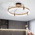 Moderne Gold-Deckenleuchte, 50W dimmbarer LED-Kronleuchter mit Acryl in Kristallform, 1-Ring-Pendelleuchten für Esszimmer Wohnzimmer (Durchmesser