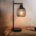 Tischlampe Vintage Nachttischlampe E27 - Schwarz Schlafzimmer industrial Tischleuchte aus Metall Max. 60W Retro Schreibtischlampe für Wohnzimmer