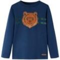 Kinder-Langarmshirt Marineblau 92