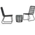 3-tlg. Bistro-Set Poly Rattan Schwarz vidaXL