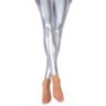 Lack-Leggings, silber