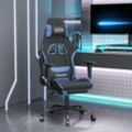 Bonnevie - Gaming-Stuhl mit Fußstütze Schwarz und Blau Stoff CFW858179