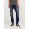 Comfort-fit-Jeans JACK & JONES "JJIMIKE JJORIGINAL CJ SN" Gr. 33, Länge 36, blau (blaudenim), Herren, Denim/Jeans, Obermaterial: 98% Baumwolle, 2% Elasthan, Abriebeffekte, Jeans