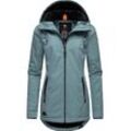 Winterjacke RAGWEAR "Zuzka Winter" Gr. XXL (44), blau (graublau) Damen Jacken stylischer Winterparka mit Teddyfleece Innenfutter