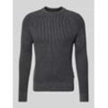 Regular Fit Strickpullover mit Bi-Colour-Effekt aus Bio-Baumwoll-Schurwoll-Mix