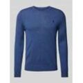 Slim Fit Strickpullover aus reiner Wolle