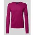 Regular Fit Strickpullover mit Woll-Anteil