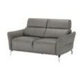 uno Ledersofa 2-sitzig Messina ¦ grau ¦ Maße (cm): B: 158 H: 88 T: 10