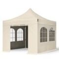 TOOLPORT 3x3m Aluminium Faltpavillon, inkl. 4 Seitenteile, creme - (600141)