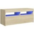 TV-Schrank mit LED-Leuchten Sonoma-Eiche 90x35x40 cm Vidaxl