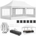 3x6m Gartenpavillon Partyzelt mit 4 abnehmbaren Seitenwaenden, Faltpavillon Bierzelt UV-Schutz, Gartenzelt Faltzelt, Pavillon inkl. Tragetasche