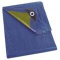 Abdeckplane, strapazierfähig, 36 Ösen, verstärkte Ecken, rechteckig, Blau/Grün, 110 g/m², 8 x 10 m - blue - Perel