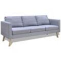 Sofa 3-Sitzer Stoff Hellgrau Vidaxl