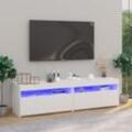 2 Stk.TV-Möbel,TV-Schränke TV-Lowboards,Fernsehschränke mit LED-Leuchten Weiß 75x35x40 cm -MaisonChic15624