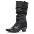 Stiefel GABOR, Damen, Gr. 42, Normalschaft, schwarz, Kalbsleder, unifarben, klassisch, Schuhe, mit Raffungen am slouchy Schaft