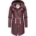 Regenjacke NAVAHOO "Tropical Stormoo" Gr. L (40), rot (weinrot) Damen Jacken modischer Outdoor Regenmantel