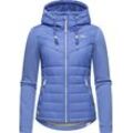 Outdoorjacke RAGWEAR "Lucinda", Damen, Gr. 5XL (50), blau (aquablau), Obermaterial: 100% Polyester, Obermaterial Ärmel: 100% Baumwolle, Futter: 100% Polyester, Wattierung: 100% Polyester, sportlich, figurbetont hüftbedeckend, Langarm Ärmel ohne Ärmelschlitz normaler Saum, Jacken, Steppjacke aus modernem Materialmix mit Kapuze