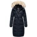 MARIKOO Damen langer Winterjacke Stepp Parka mit abnehmbarer Kapuze Schneesternchen