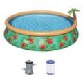 Bestway 57416 - Fast Set Pool - Paradise Palms (457x84cm) inkl. Filterpumpe Swimmingpool