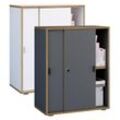 VCM Büroschrank mit 2 Fächern moderner Aktenschrank mit Schiebetüren Maße H. 74 x B. 60 x T. 37 cm – Salia 2-Fach