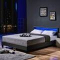 HOME DELUXE LED Bett Astro 140x200, dunkelgrau