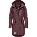 Outdoorjacke NAVAHOO "Deike" Gr. L (40), rot (weinrot) Damen Jacken modischer Outdoor Regenmantel