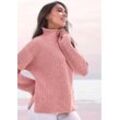 Stehkragenpullover BUFFALO Gr. 32/34, rosa (rosenholz meliert), Damen, Strick, Obermaterial: 64% Polyester, 23% Polyacryl, 10% Polyamid, 3% Wolle, meliert, Pullover, in Melange-Optik