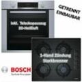 Backofen HBA3140S0 mit Gaskochfeld POP6B6B10 - schwarz, autark, 60 cm breit - Bosch