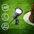 Led Garten-Strahler GU10 Erd-Spieß IP44 Wandspot Außen-Leuchte Lampe Terrasse 3W - B.k.licht