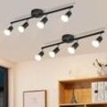 GBLY LED Deckenstrahler 4 Flammig Wohnzimmer 2er - Schwarz Deckenleuchte Modern Deckenlampe GU10 Deckenspot Schwenkbar 330°Drehbar Spot Strahler