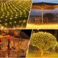 3x2M led Lichternetz Warmweiß Lichterkette Weihnachtsbeleuchtung Lichtervorhang Innen Außen Deko Weihnachtslicht 8 Modi IP44 - Swanew