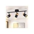 Deckenleuchte 3 Flammig Schwarz Deckenstrahler - Deckenlampe Holz led GU10 Deckenlampe Drehbar 330° für Wohnzimmer Schlafzimmer Küche Kinderzimmer