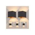 Wandleuchte Aussen led Wandlampe innen: 2er Set Außenwandleuchten Schwarz Gold Up Down Außenlampe Wand 5W IP65 Wasserdicht Wandbeleuchtung