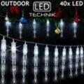 Led Lichterkette Eiszapfen Eisregen Innen Außen Weihnachtsbeleuchtung 10 Eiszapfen x 4 LEDs Kaltweiß