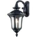 Wandlampe außen Aluminium Glas h: 56 cm IP44 Schwarz Rustikal Außenwandlampe